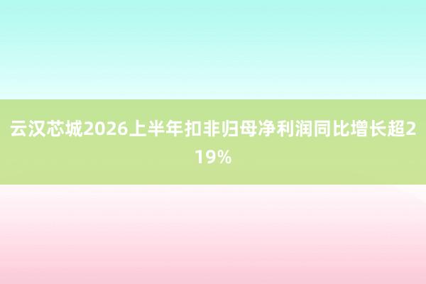 云汉芯城2026上半年扣非归母净利润同比增长超219%