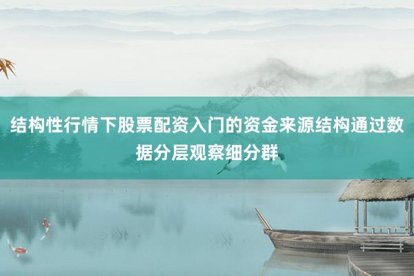 结构性行情下股票配资入门的资金来源结构通过数据分层观察细分群