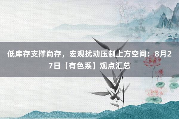 低库存支撑尚存,宏观扰动压制上方空间:8月27日【有色系】观点汇总