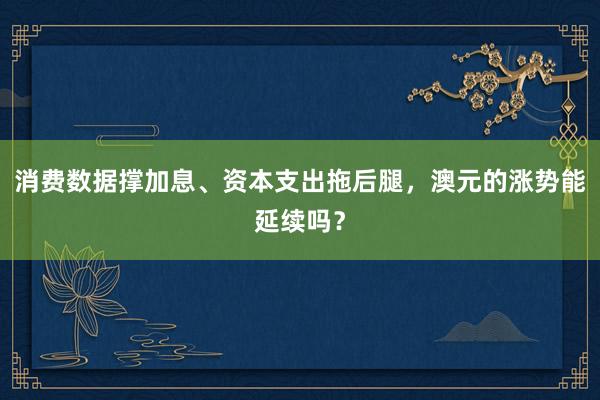 消费数据撑加息、资本支出拖后腿，澳元的涨势能延续吗？