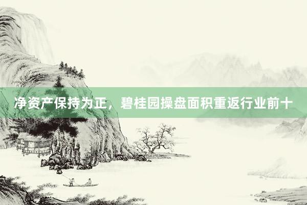 净资产保持为正，碧桂园操盘面积重返行业前十