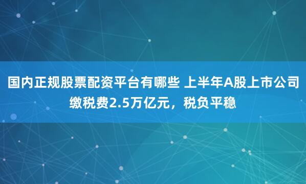 国内正规股票配资平台有哪些 上半年A股上市公司缴税费2.5万亿元，税负平稳