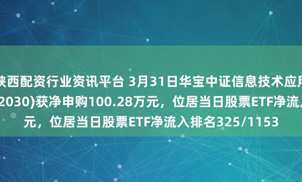 陕西配资行业资讯平台 3月31日华宝中证信息技术应用创新产业ETF(562030)获净申购100.28万元，位居当日股票ETF净流入排名325/1153