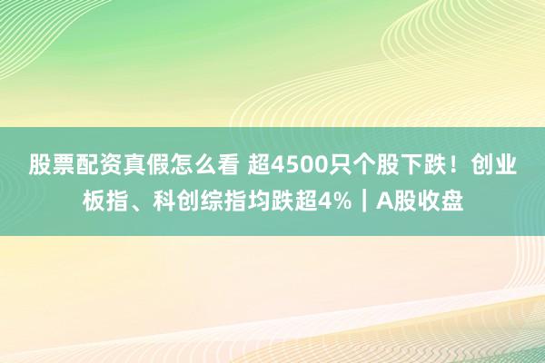股票配资真假怎么看 超4500只个股下跌！创业板指、科创综指均跌超4%｜A股收盘