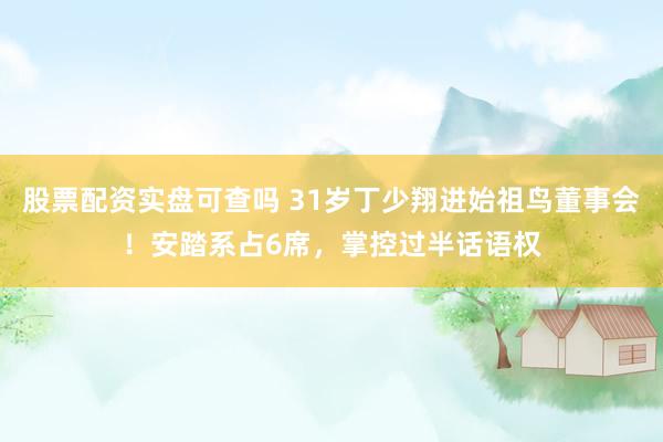 股票配资实盘可查吗 31岁丁少翔进始祖鸟董事会！安踏系占6席，掌控过半话语权